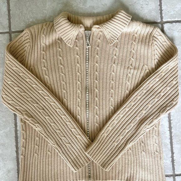 Cache Beige Cable Knit Cardigan - Picture 1 of 4